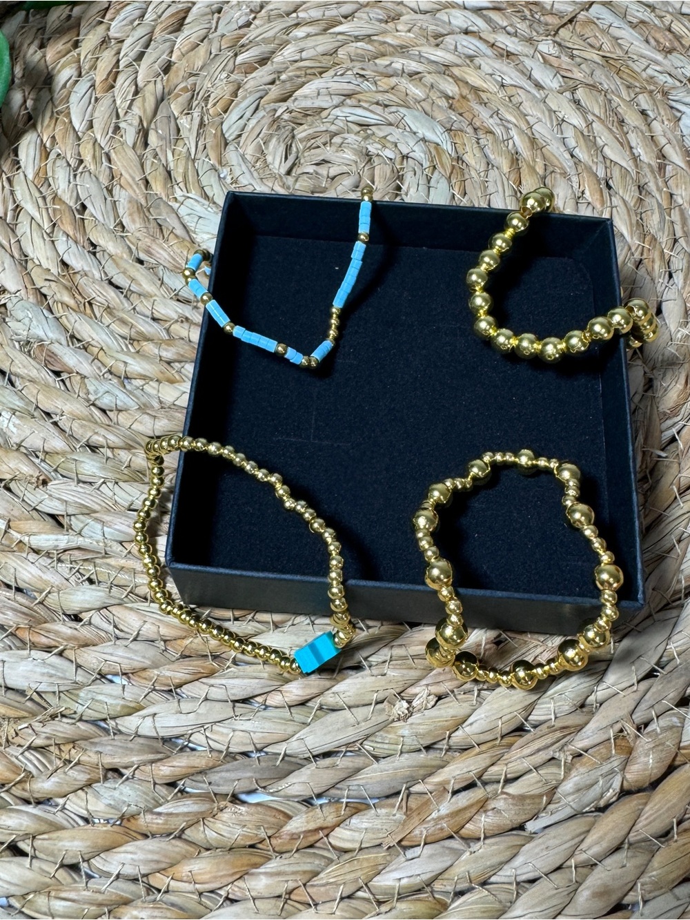 Newton Gold and Turquoise Bead Bracelet Set - Picture 4 of 4
